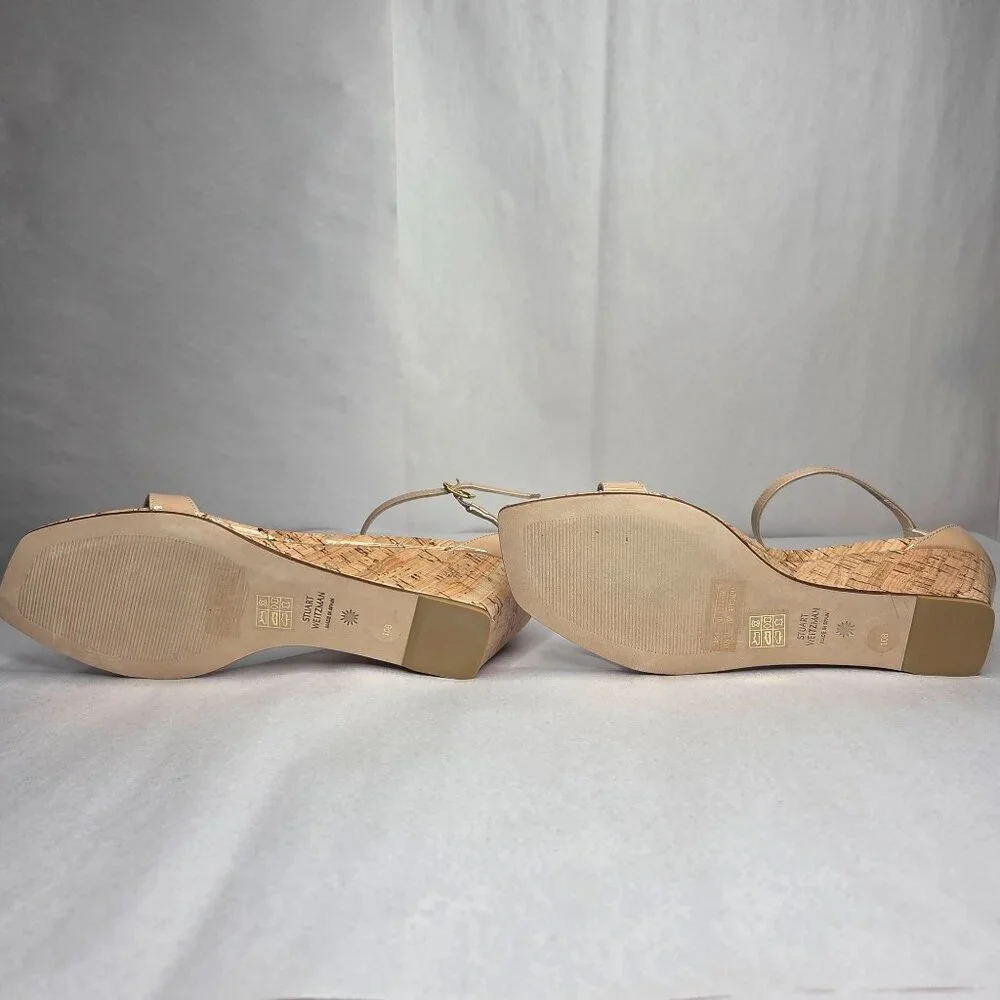 NWT Stuart Weitzman Women's Nudistcurve 50 Wedge Sandles Cork